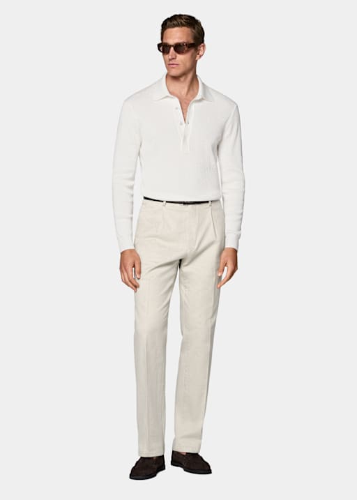 Sand Wide Leg Tapered Chinos