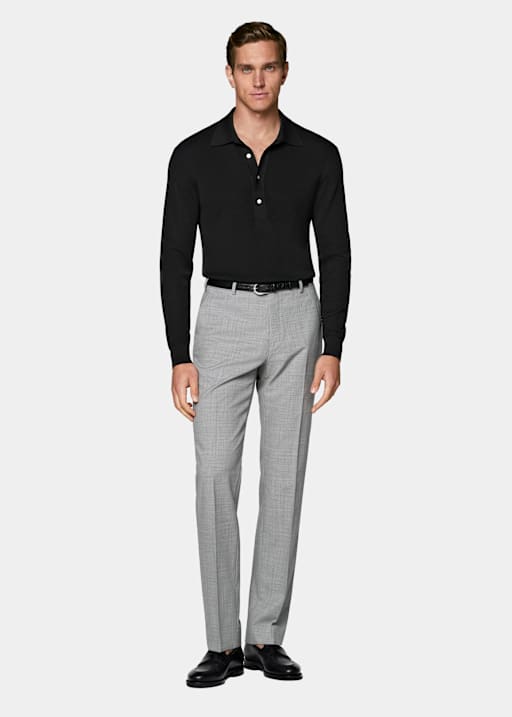 Light Grey Straight Leg Trousers