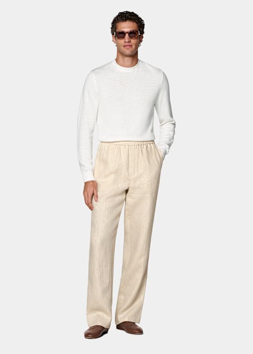 Light Brown Wide Leg Straight Trousers