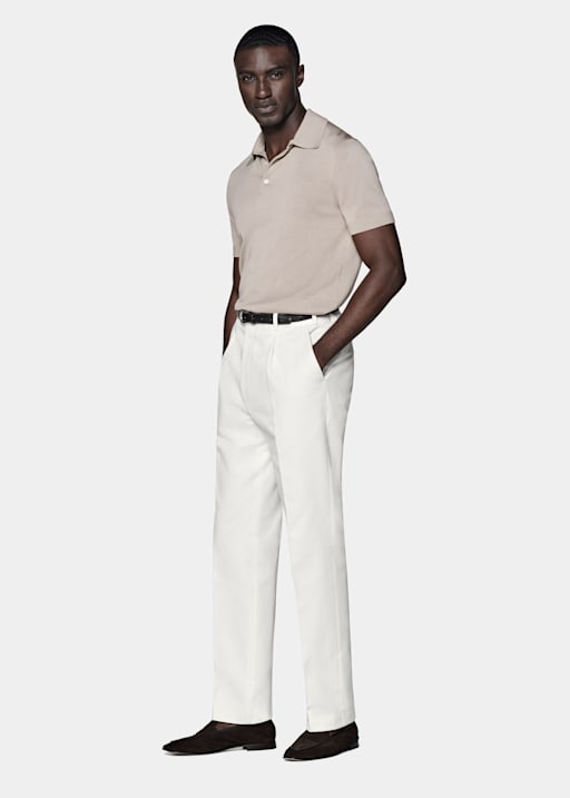 Spodnie Firenze wide leg tapered w odcieniu bieli