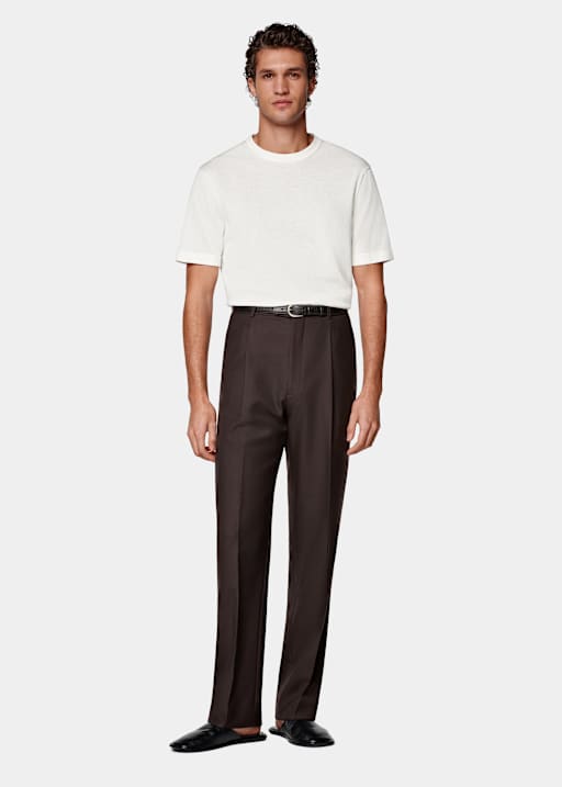 Pantalon Wide Leg Straight marron fonc&eacute;