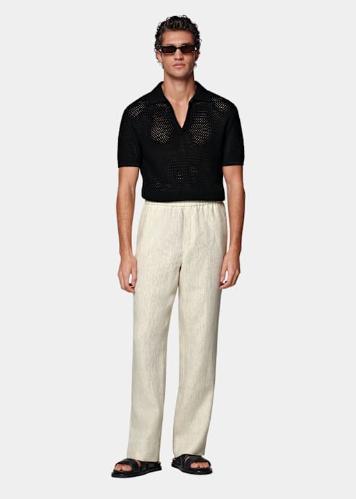 Pantalones arena Wide Leg Straight