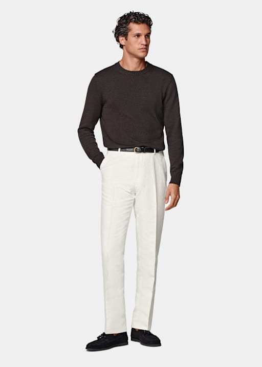 Off-White Straight Leg Suit Trousers