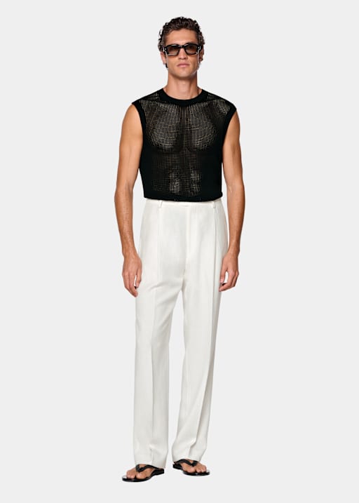 Off-White Wide Leg Straight Suit Trousers