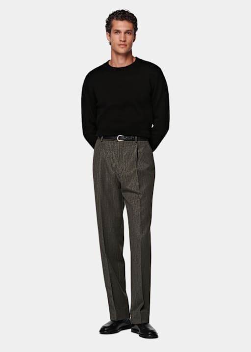 Green Wide Leg Straight Trousers