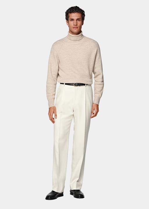 Off-White Wide Leg Straight Trousers