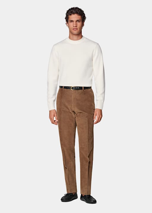 Mid Brown Straight Leg Trousers