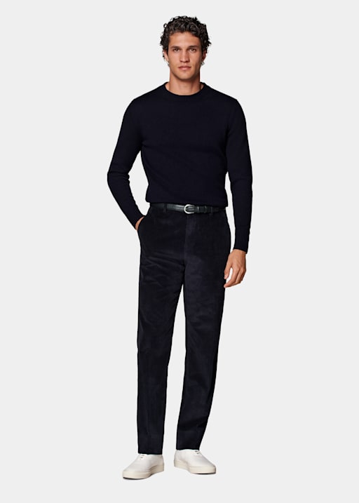 Pantaloni navy straight leg