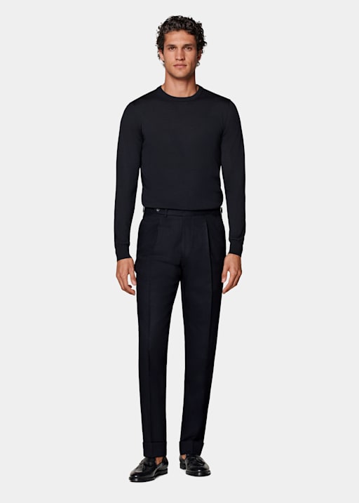 Pantalon Slim Leg Tapered bleu marine