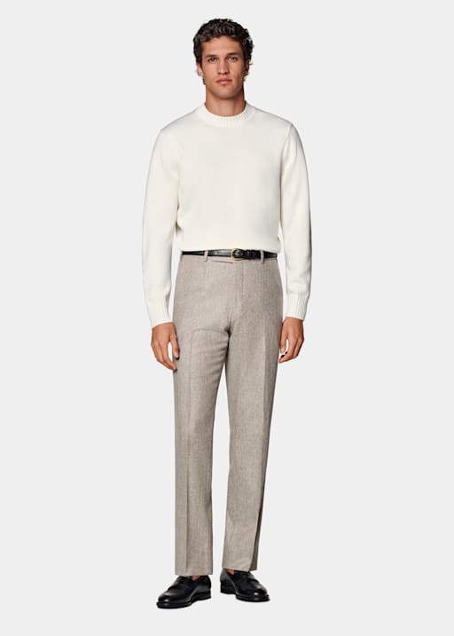 Taupe Straight Leg Trousers