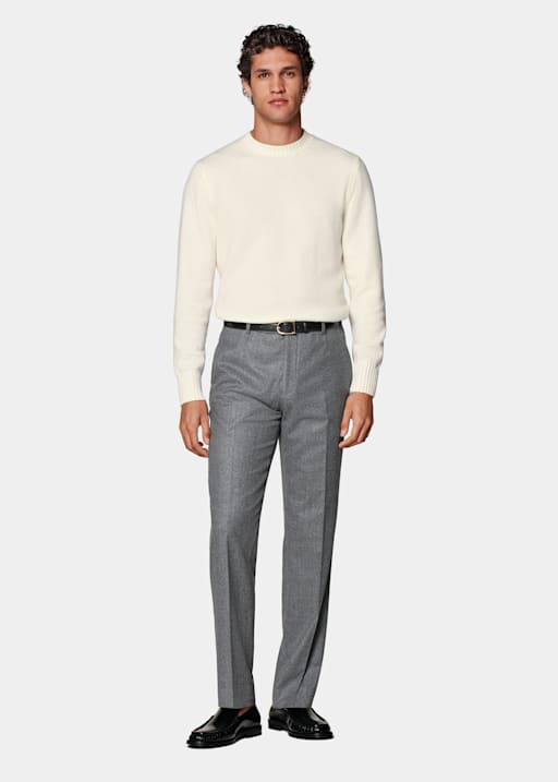 Mid Grey Straight Leg Trousers