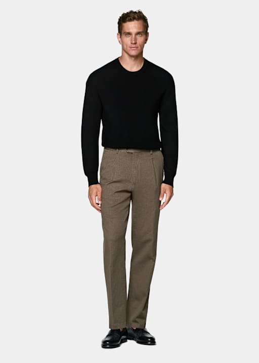 Chinosy wide leg tapered w kolorze średniozielonym