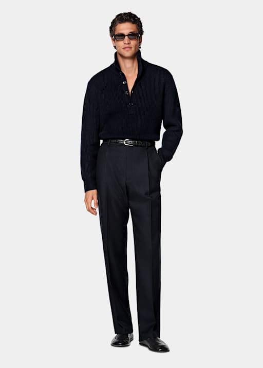 Pantalon Wide Leg marine