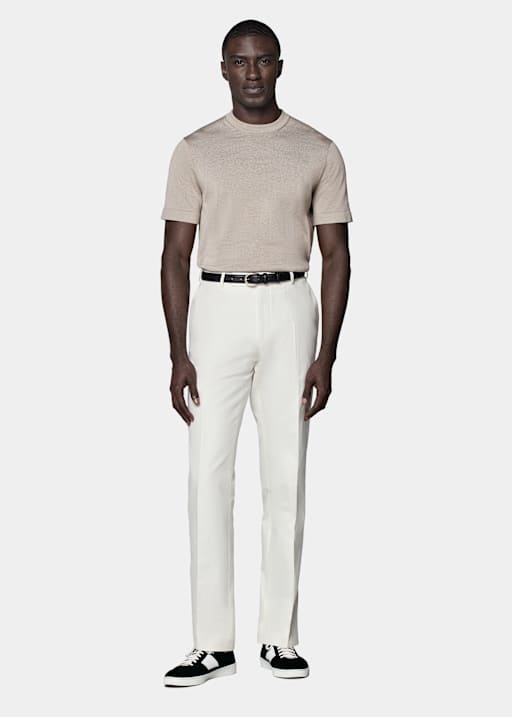 Light Taupe Short Sleeve Crewneck