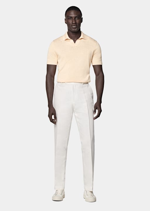Polo sans boutons jaune pâle
