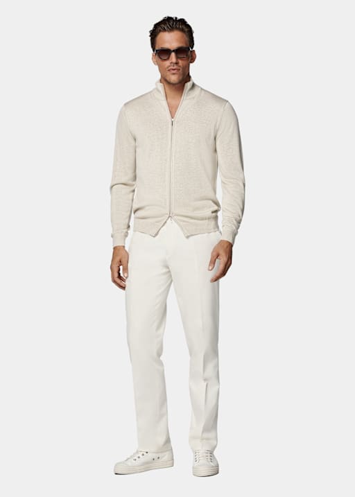 Sand Zip Cardigan