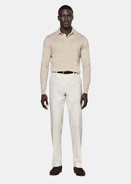 Sand Long Sleeve Polo Shirt 
