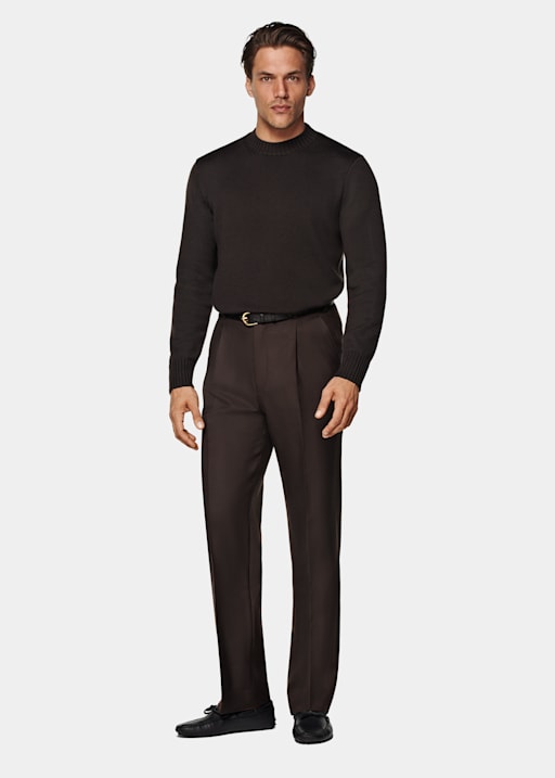 Dark Brown Merino Crewneck