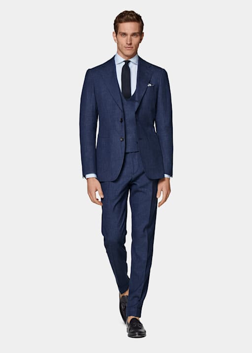 Mid Blue Three-Piece Havana Suit