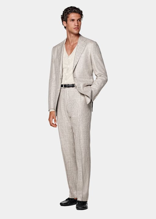 Light Taupe Tailored Fit Havana Suit