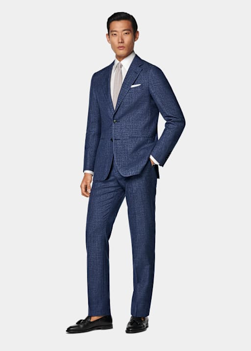 Mid Blue Tailored Fit Havana Suit