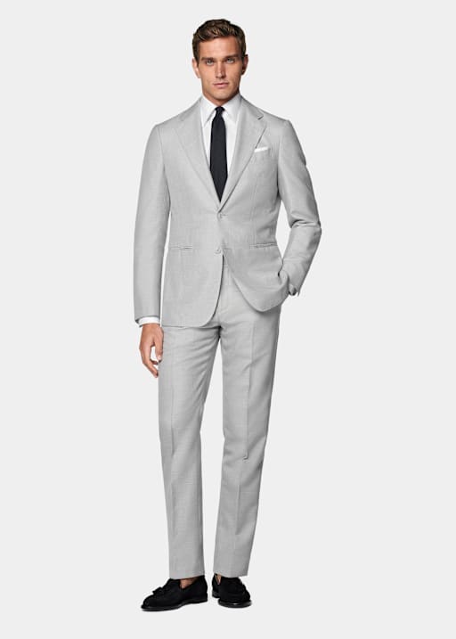 Costume Havana coupe Tailored gris clair