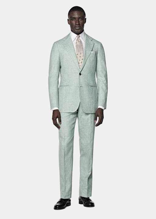 Light Green Tailored Fit Havana Suit