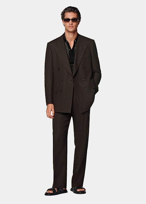 Mid Brown Tailored Fit Milano Suit