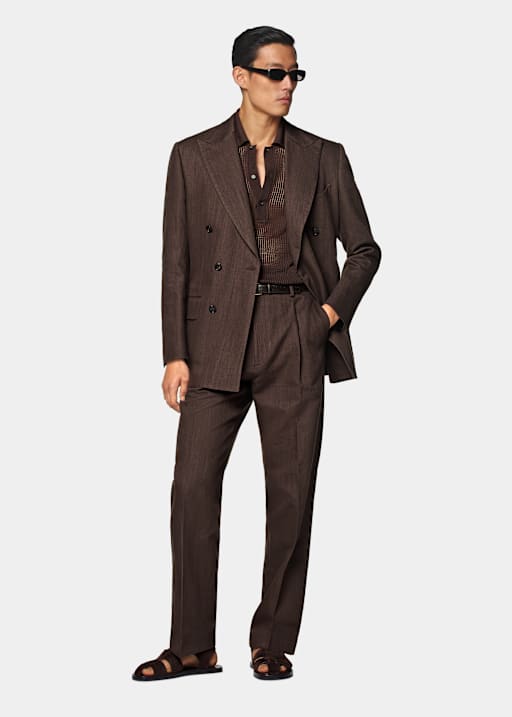 Mid Brown Tailored Fit Milano Suit