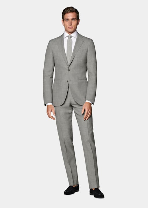 Light Grey Perennial Tailored Fit Lazio Suit