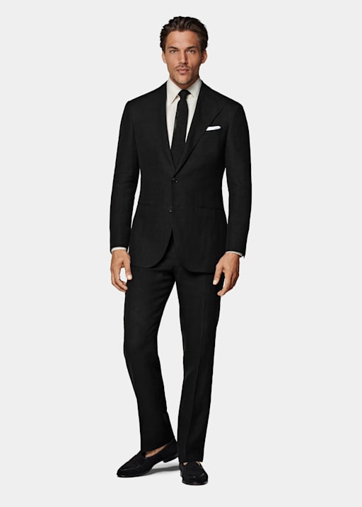 Black Relaxed Fit Roma Suit
