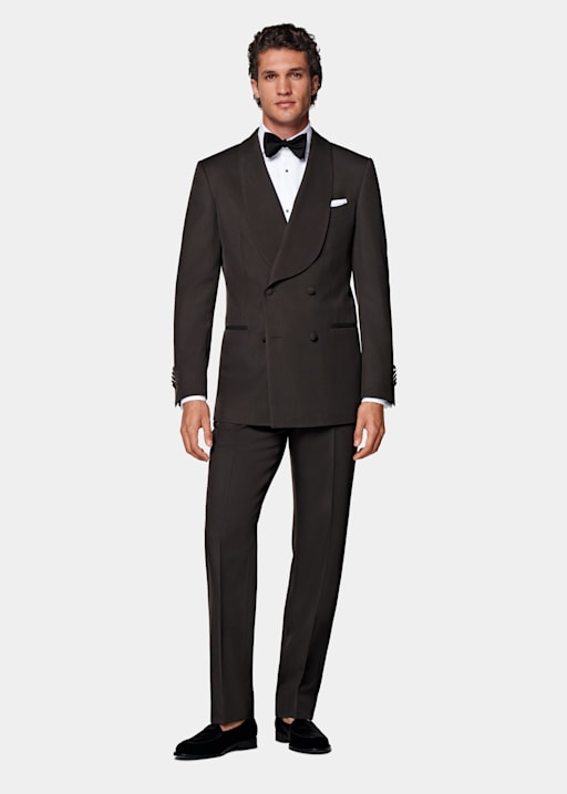 Dark Brown Tailored Fit Milano Tuxedo