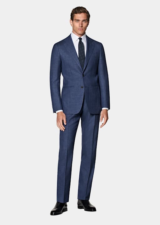 Mid Blue Tailored Fit Havana Suit