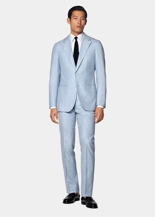 Costume Havana coupe Tailored bleu clair