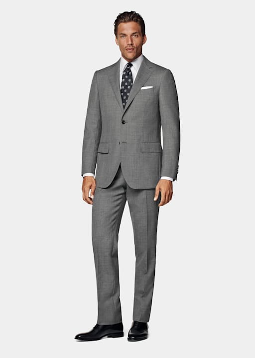 Mid Grey Perennial Tailored Fit Lazio Suit