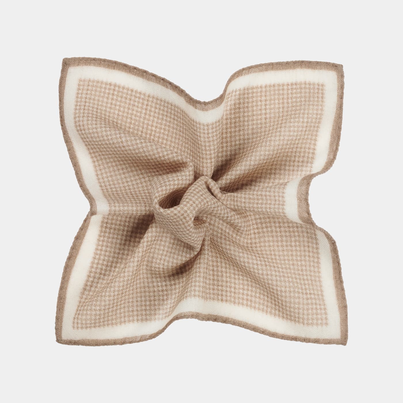 Suitsupply Light Brown Houndstooth Pocket Square