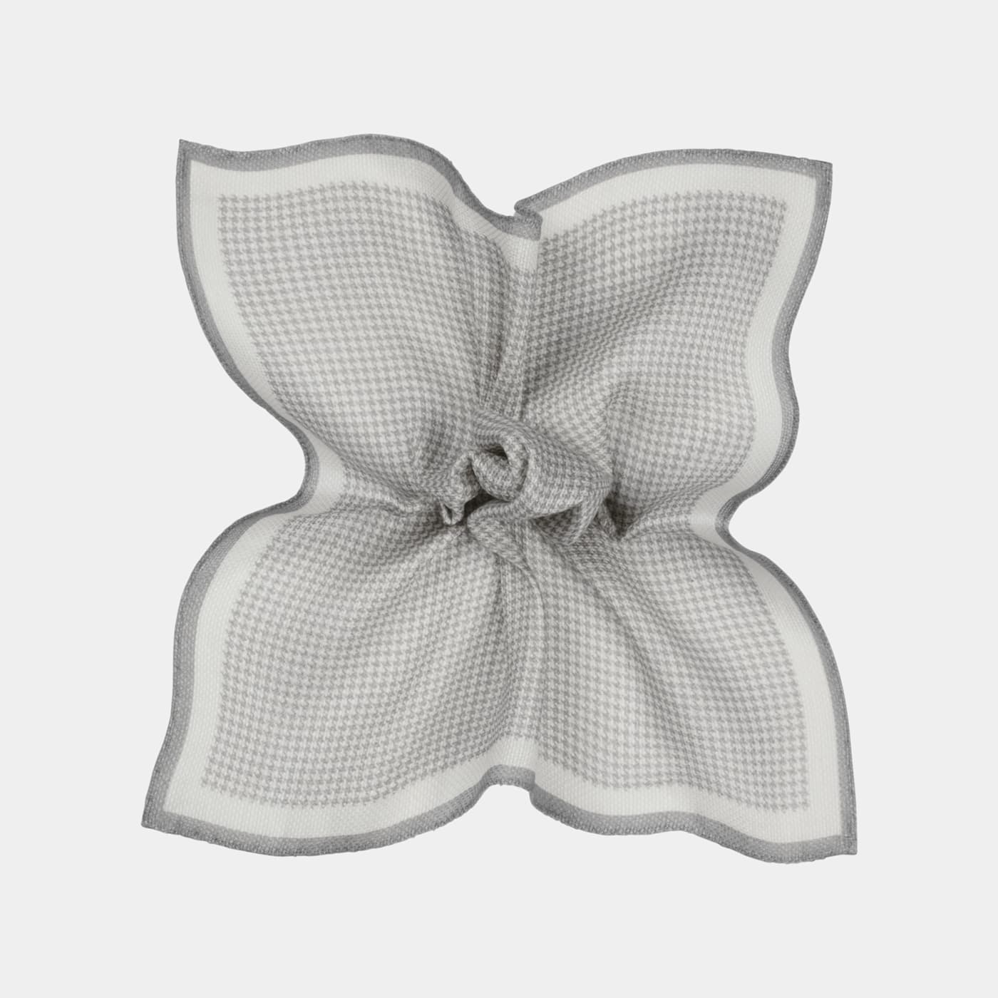 Suitsupply Grey Houndstooth Pocket Square