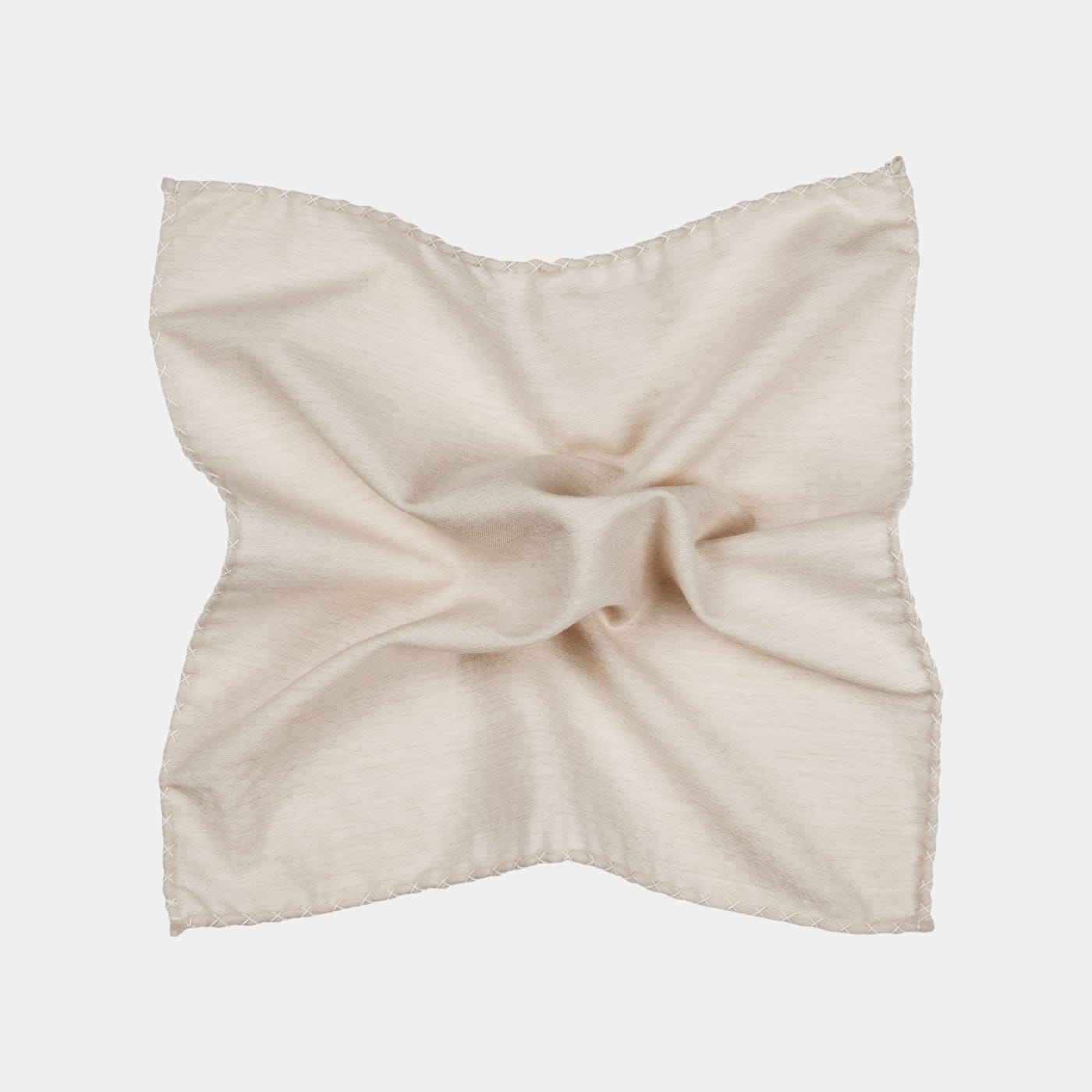 Suitsupply Pochette De Costume Marron Clair Avec Bordures Surpiquées
