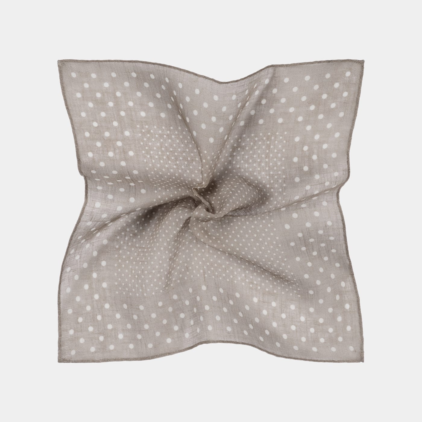 Suitsupply Mid Brown Dotted Pocket Square In Neutral
