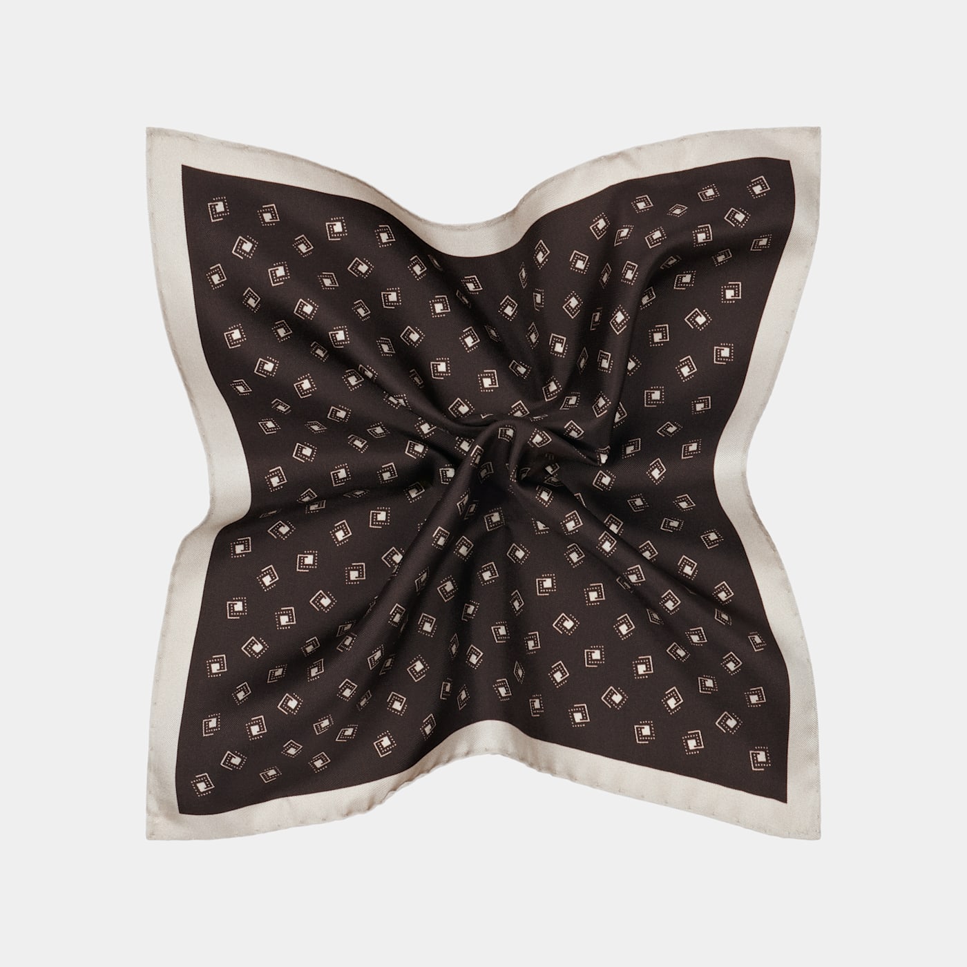 Suitsupply Dark Brown Graphic Pocket Square