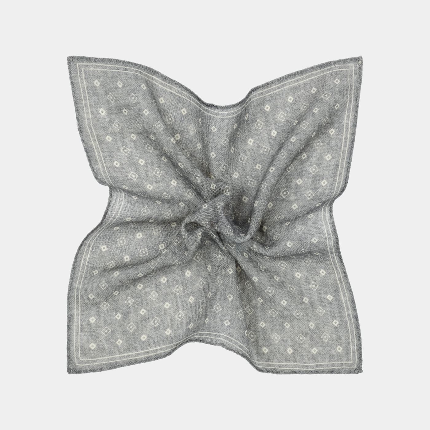 Suitsupply Light Grey Graphic Pocket Square