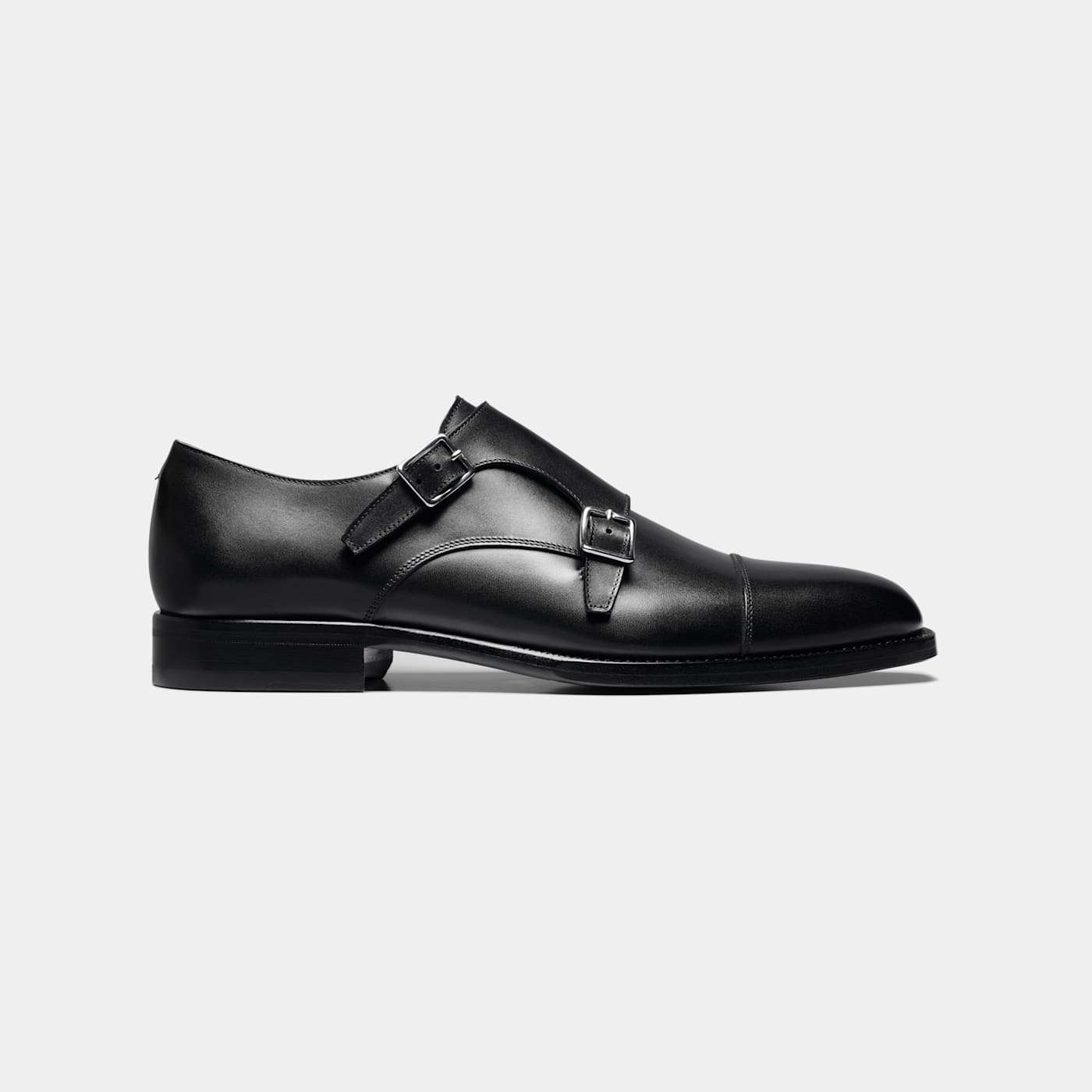 Suitsupply Black Double Monk Strap In White
