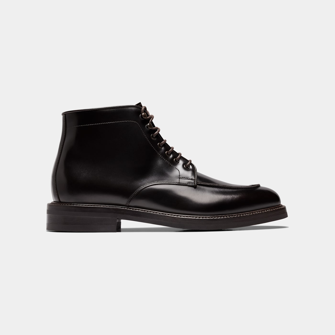 Suitsupply Brown Lace-up Boot In Black