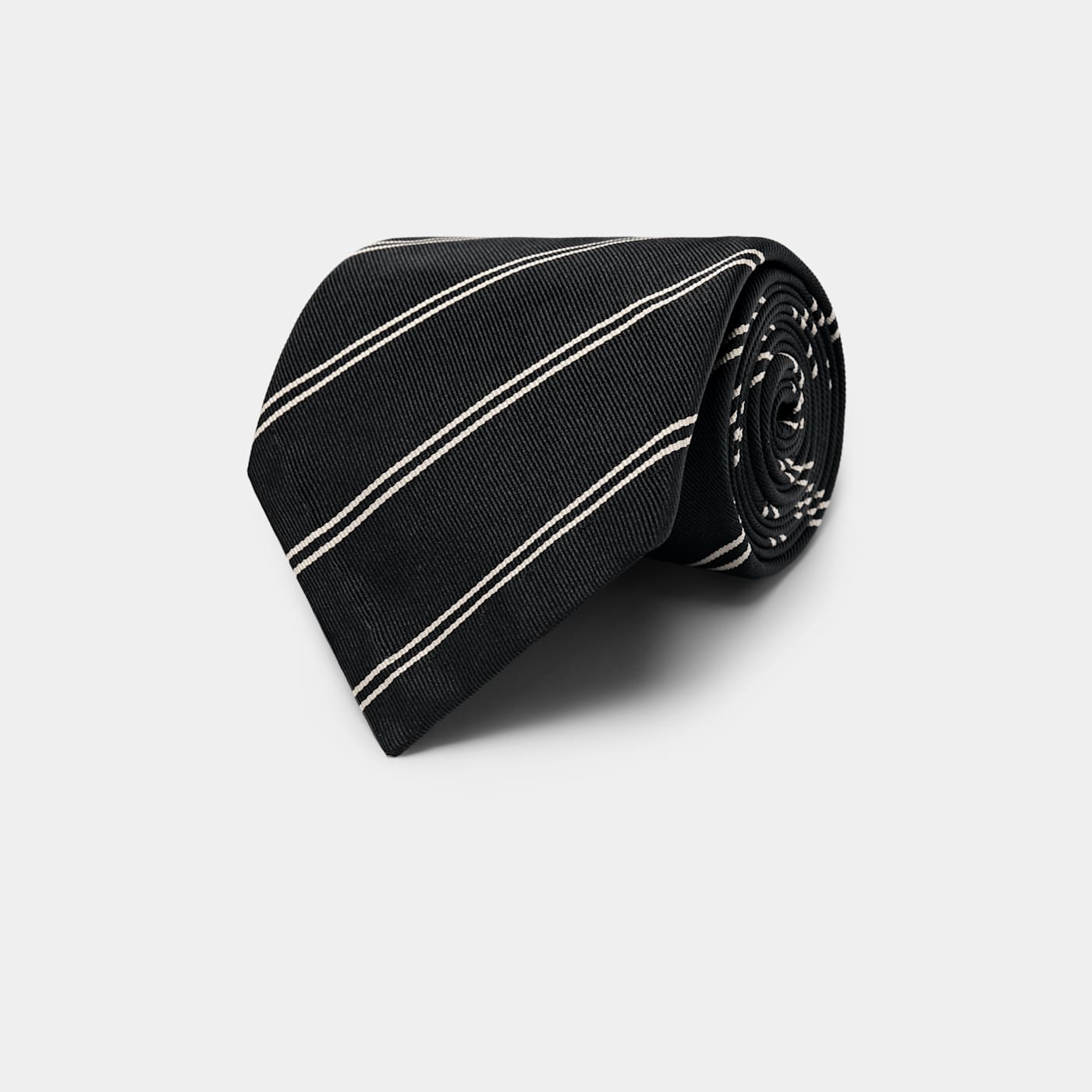 Suitsupply Black Striped Jacquard Tie