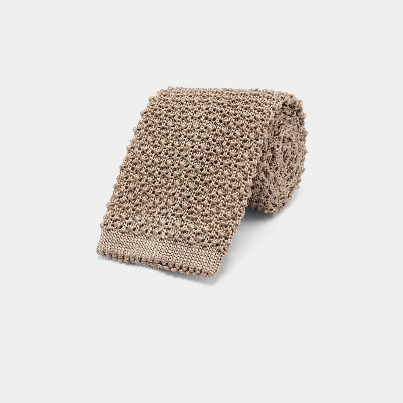 Suitsupply Light Brown Knitted Tie In Neutral