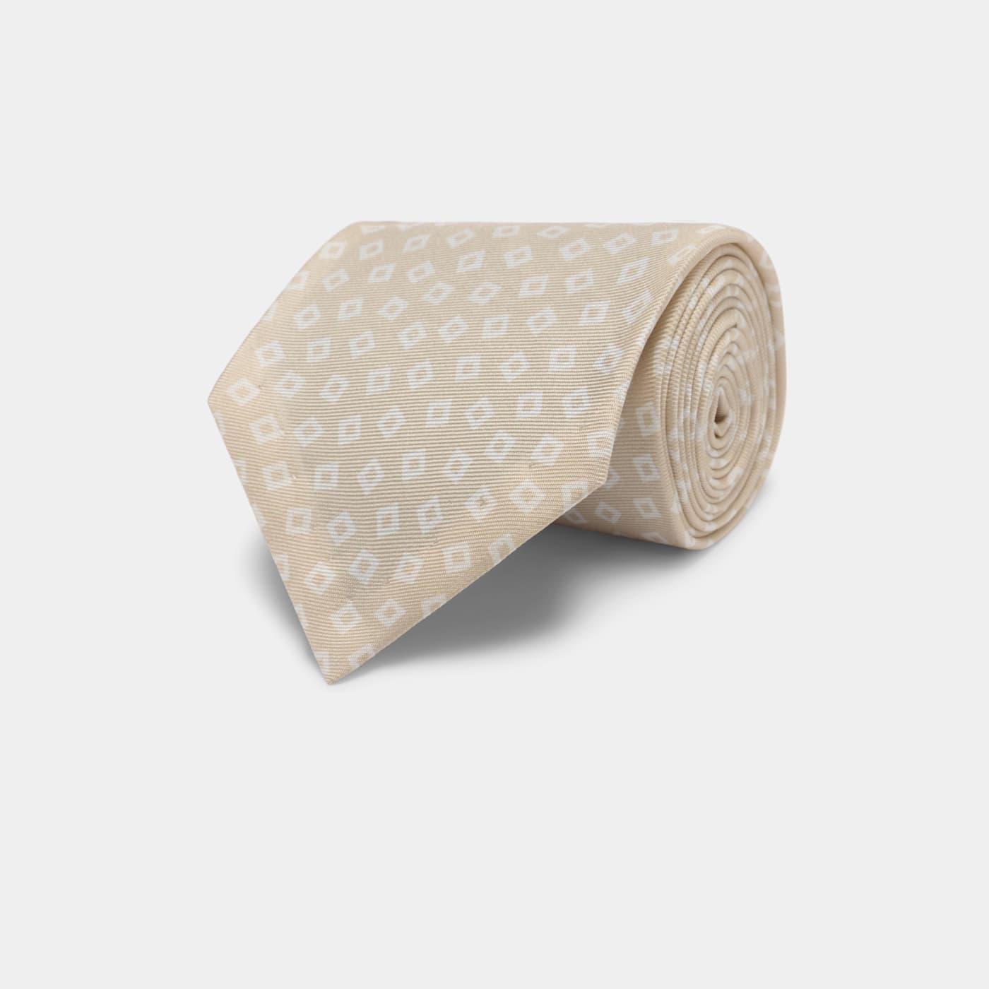 Suitsupply Light Brown Graphic Tie In Neutral