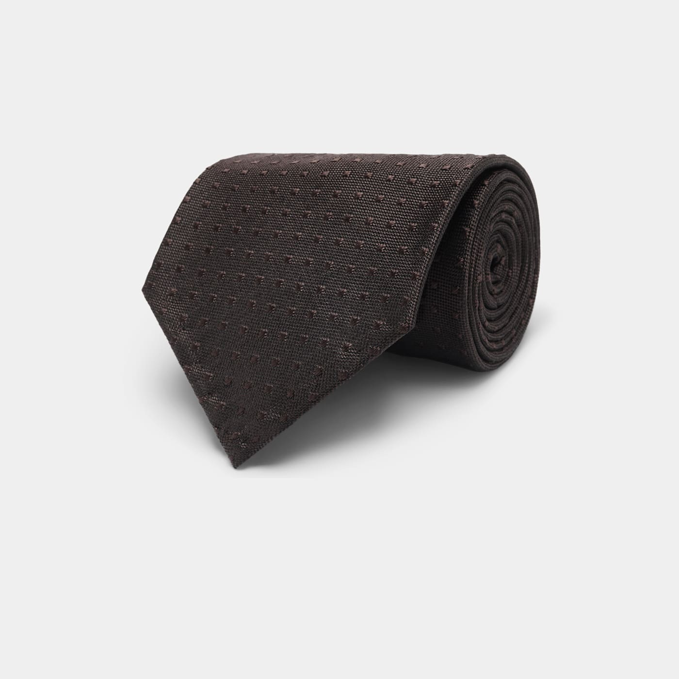 Suitsupply Dark Brown Graphic Tie In Black