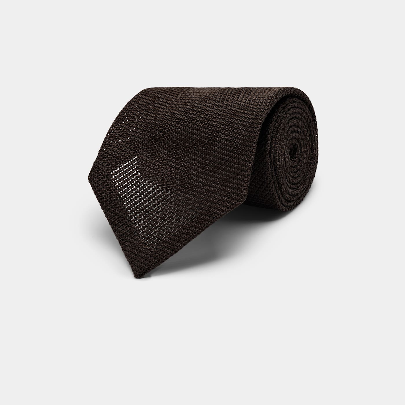 Suitsupply Dark Brown Tie In Black