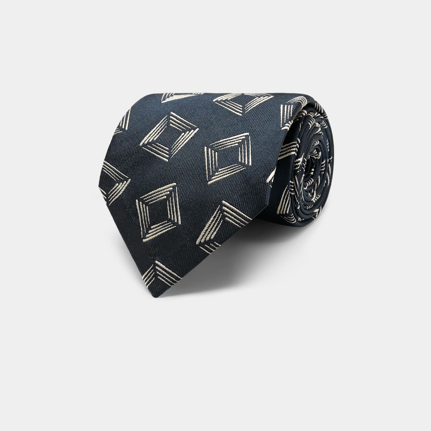 Suitsupply Navy Graphic Tie In Blue