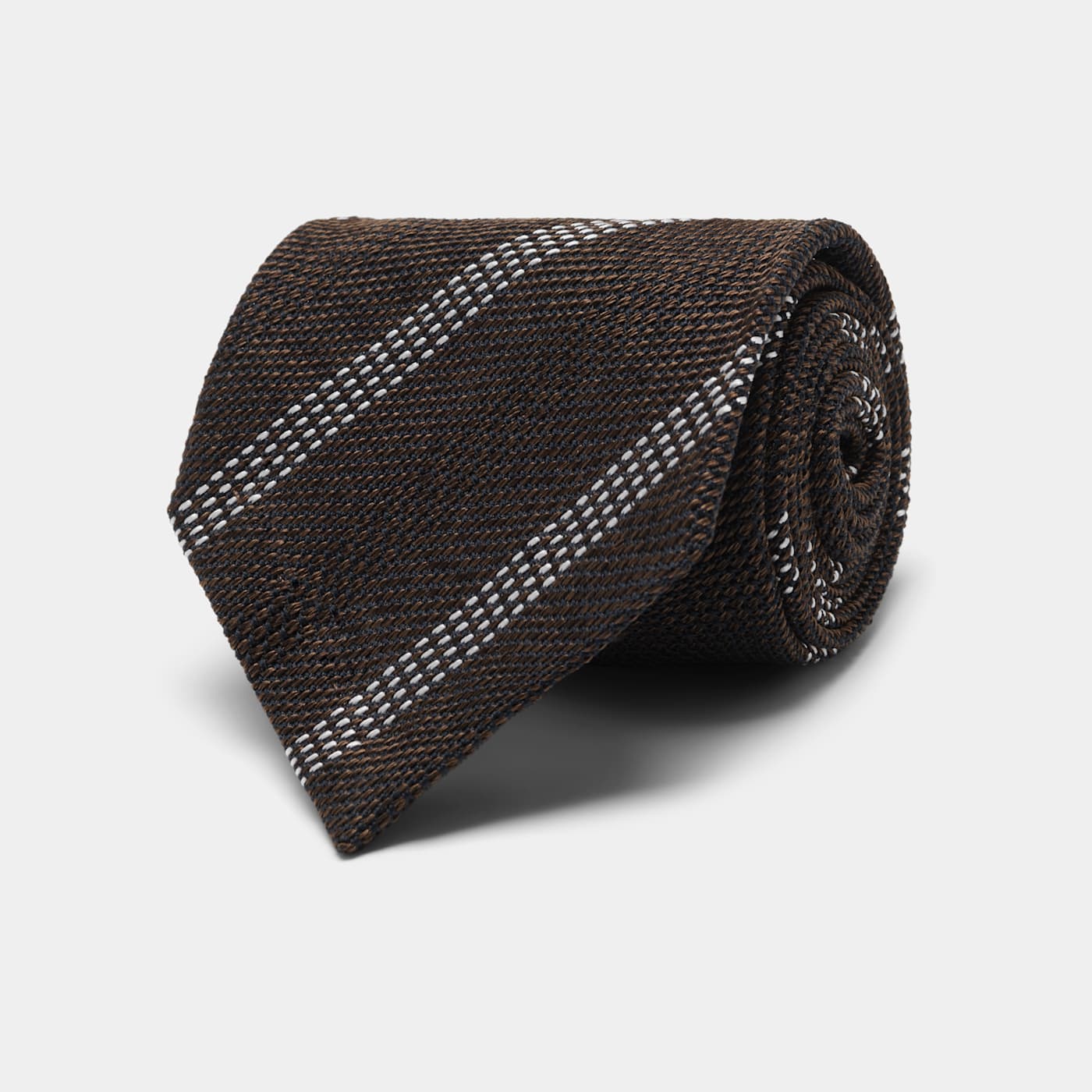 Suitsupply Brown Striped Grenadine Tie